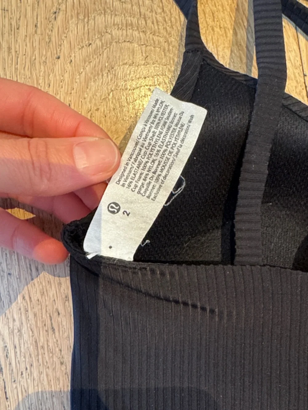 lululemon athletica Black Ribbed Multi-Strap Bralette